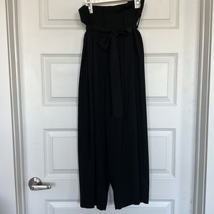 Paper bag waist wide leg pants